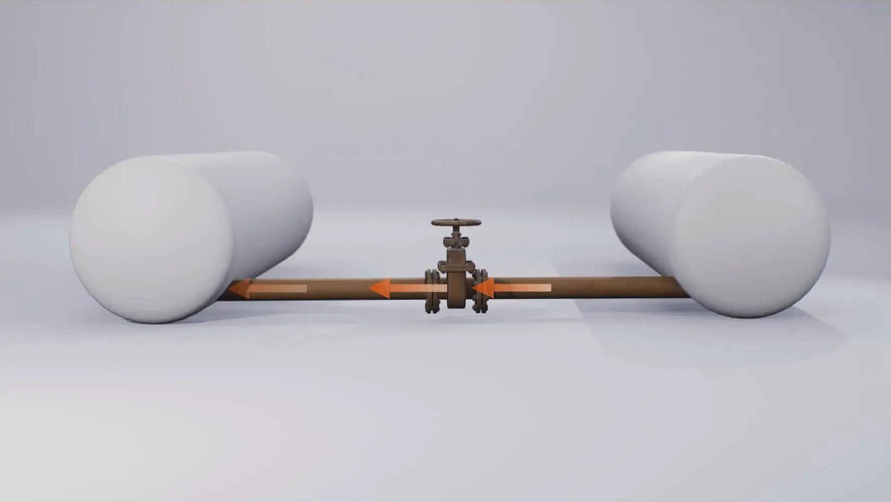 Valve regulating pressure between to tanks