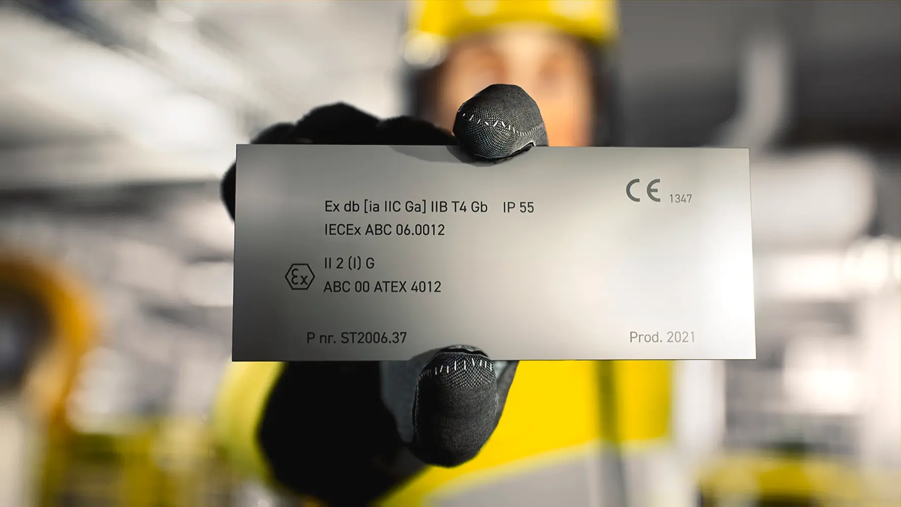 Marking plate for equipment in hazardous area